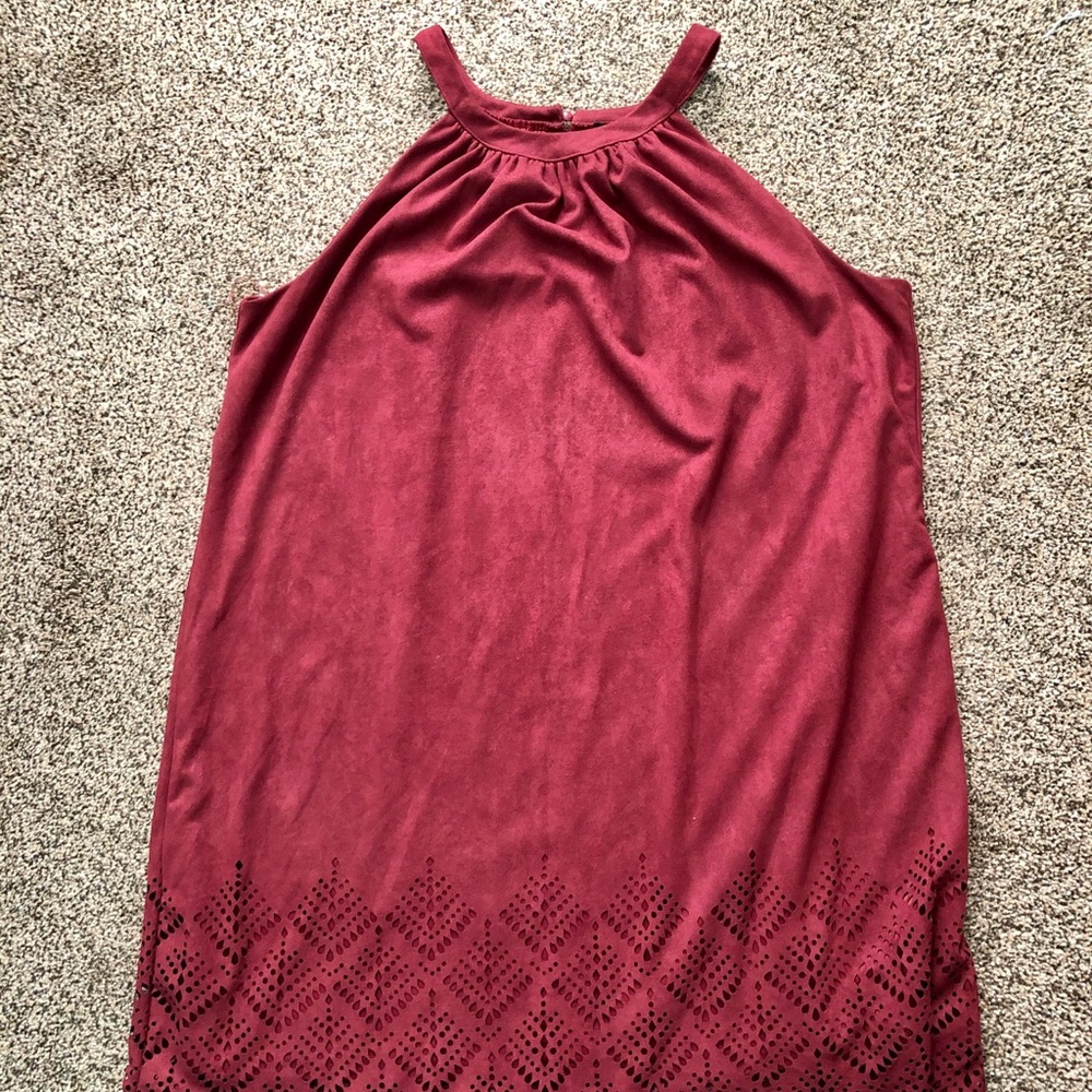 Faux Suede Dress